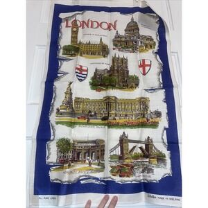 Ulster Pure Irish Linen Dishcloth UNUSED Perfect London Historic Sites